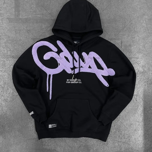 Embroidered Retro Oversized Hoodie