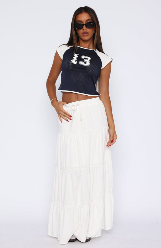 In That Moment Maxi Skirt White