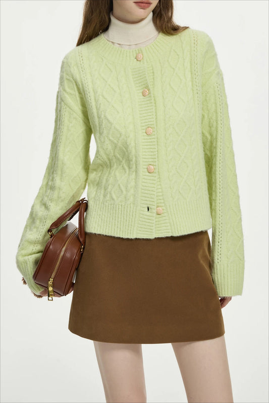 Chic Colorblock Knit Casual Cardigan