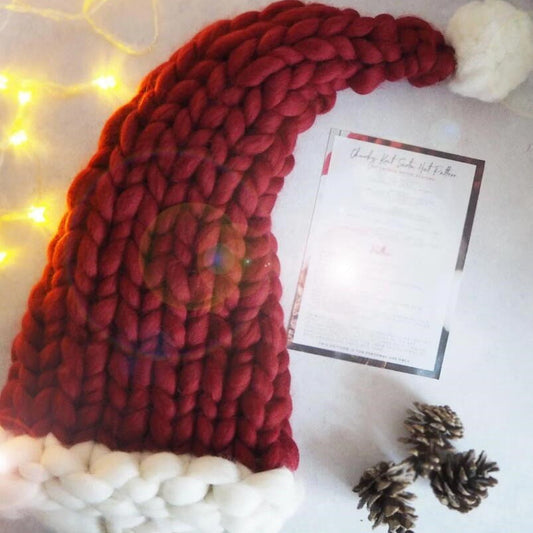 Hand Knit Santa Claus Christmas Hat