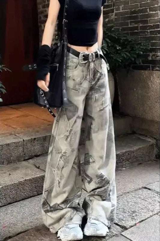 Punk Loose Fit Washed Jeans