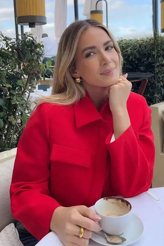 Chic Long Sleeve Cropped Blazer