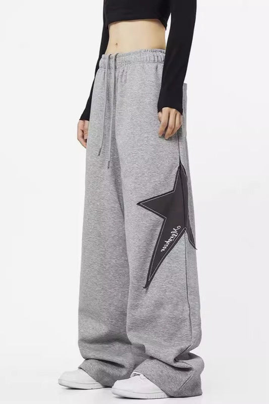 Loose Straight Wide Leg Athletic Casual Pants