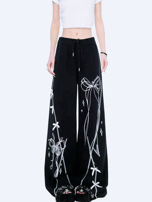 Vintage Gothic Elevated Waist Cleansed Baggy Pant Black / S