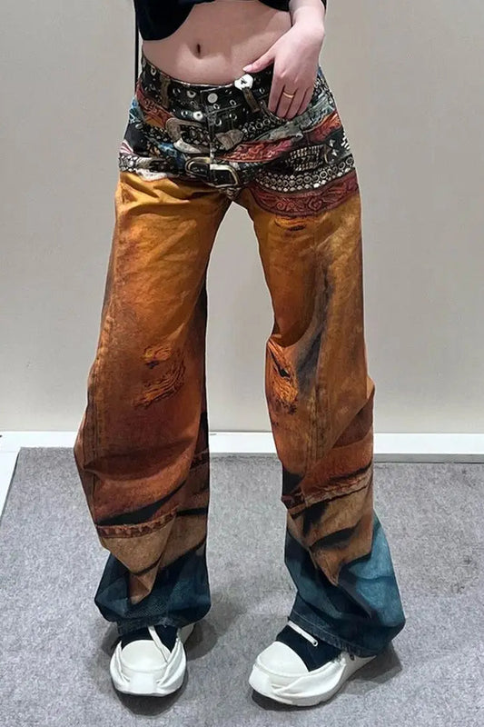 Street Style Abstract Gradient Jeans