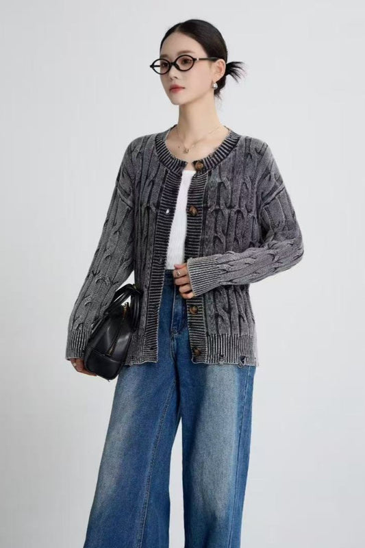 Vintage Cable Knit Crewneck Sweater