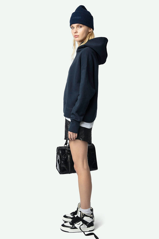 Angel Wing Print Plush Hoodie