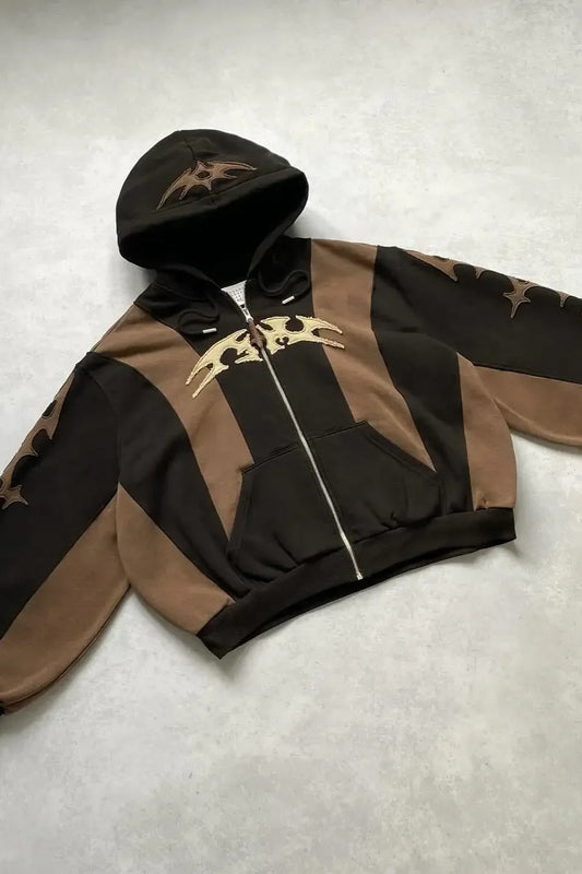 Embroidered Geometric Gothic Hoodie