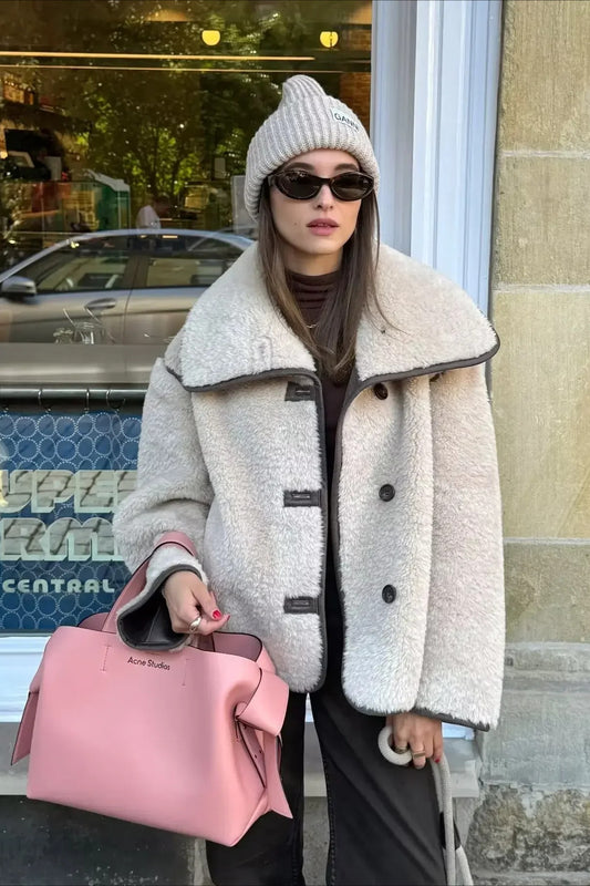 Fleece Lapel Short Jacket