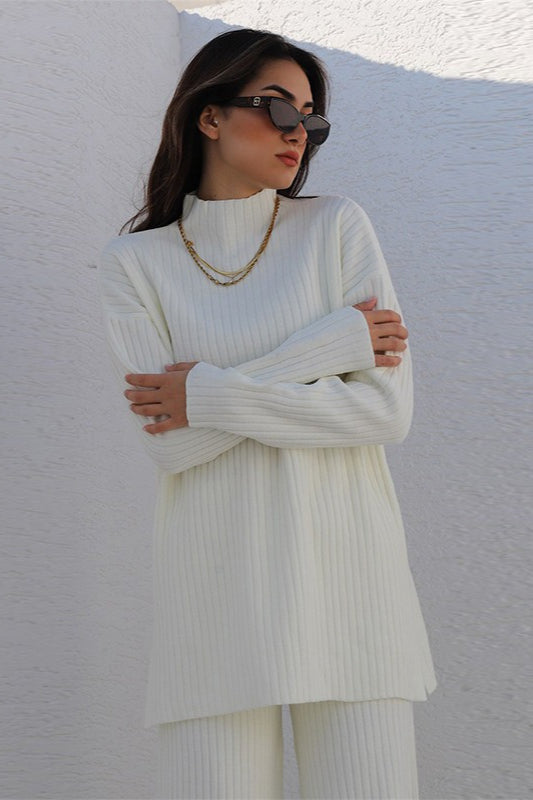 Chic High Neck Knit Sweater
