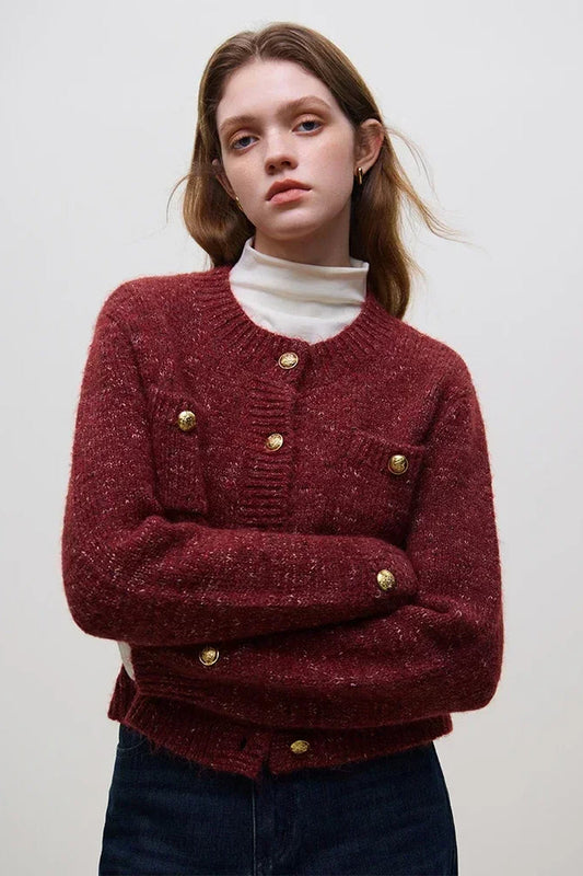 Blend Round Neck Knit Cardigan