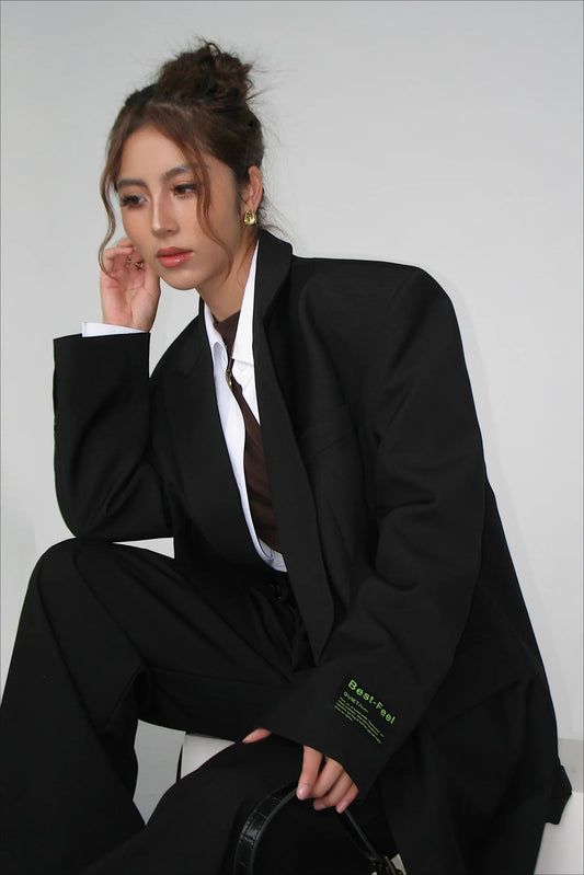 Retro Loose V-Neck Blazer