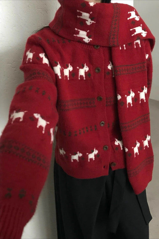 Tassel Knit Christmas Cardigan