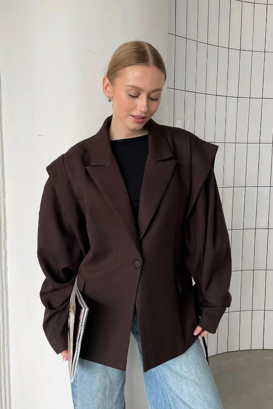 Long Sleeve Lace-up Office Blazer