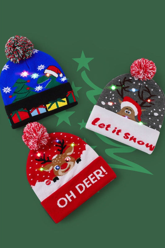 Light Up Tree Pattern Christmas Hat
