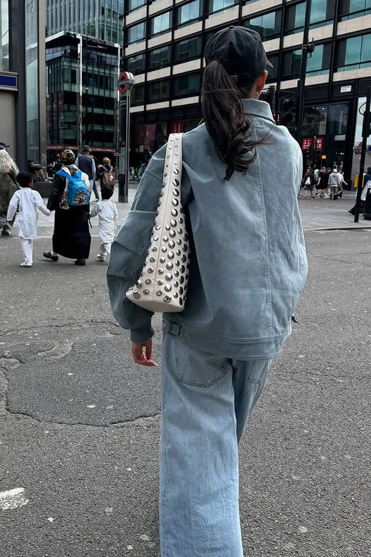 Suede Lantern Sleeve Loose Jacket