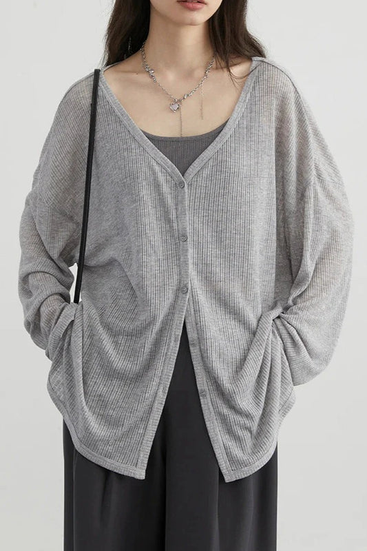 Lightweight V-Neck Knit Cardigan