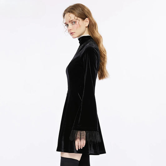 Punk Front Zippered Adjustable Wide Shoulder Straps Dress