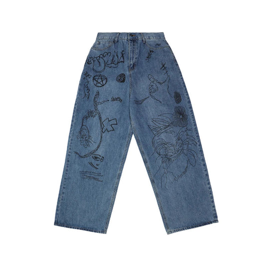 Wide Leg Pants Baggy Jeans For Women Y2k Hip Hop Pants