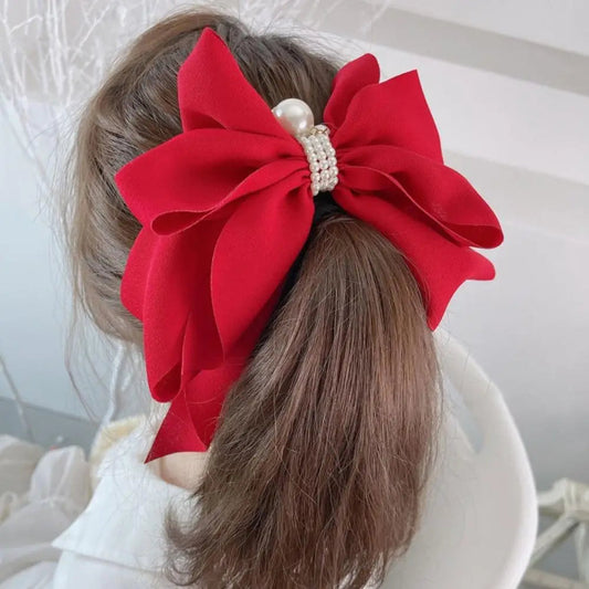 Ribbon Bowknot Ponytail Hair Accessory - Spring Fashion Christmas Accessories-L