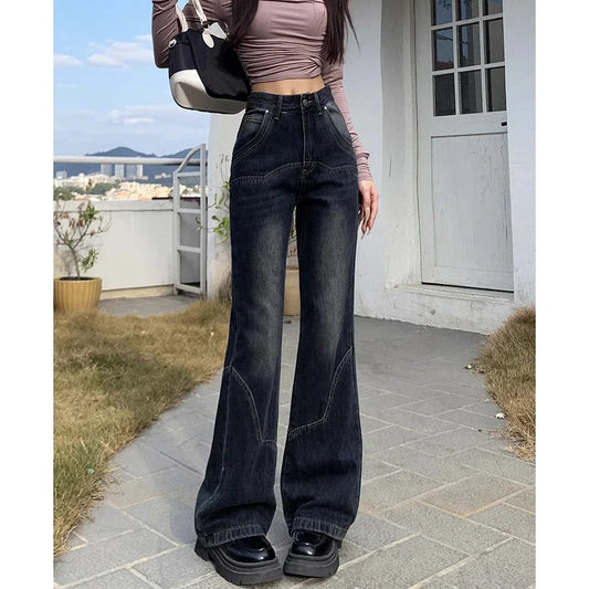 Pantalones Vaqueros Mujeres 2025 Nuevo Sentido Suelta Delgada Acampanados Jeans