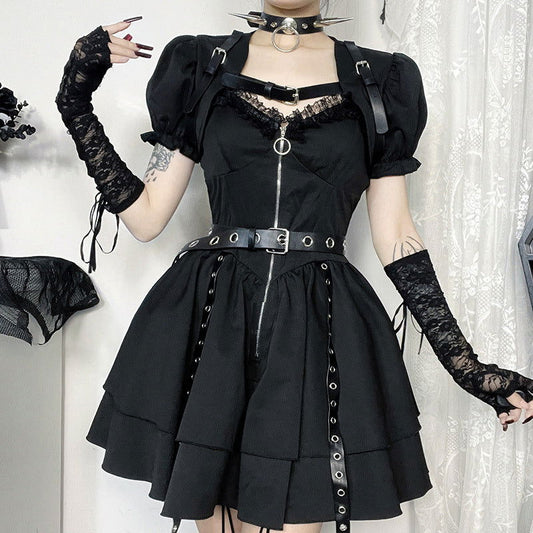 Elegant Slim Fit Waistcoat Top Dark Punk Heavy Metal