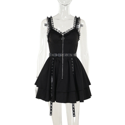 Elegant Slim Fit Waistcoat Top Dark Punk Heavy Metal