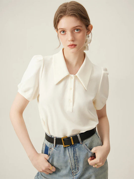 FashionSierra - Women Polo Neck Color Stripe Casual Summer Short Sleeve T-shirt