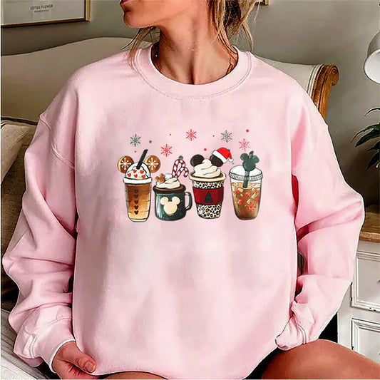Charming Gingerbread Coffee Magic Kingdom Christmas Hoodie Pink / S Hoodies-L