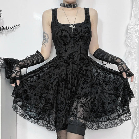 Soft Frilled Small Dress Black / S