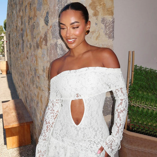 Cutout Lace Long Sleeve Dress
