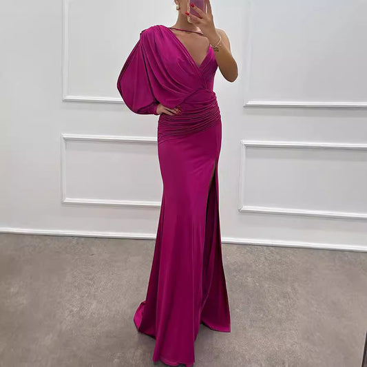 V neck Design Dress Evening Dress