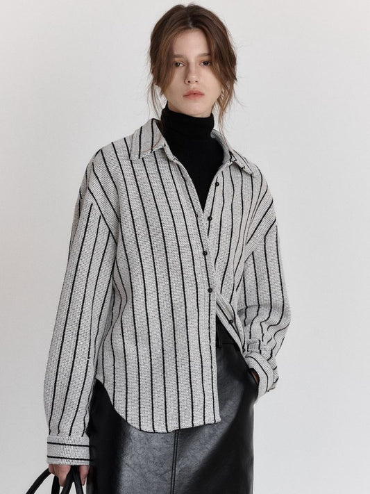 Gold Striped Casual Shirt