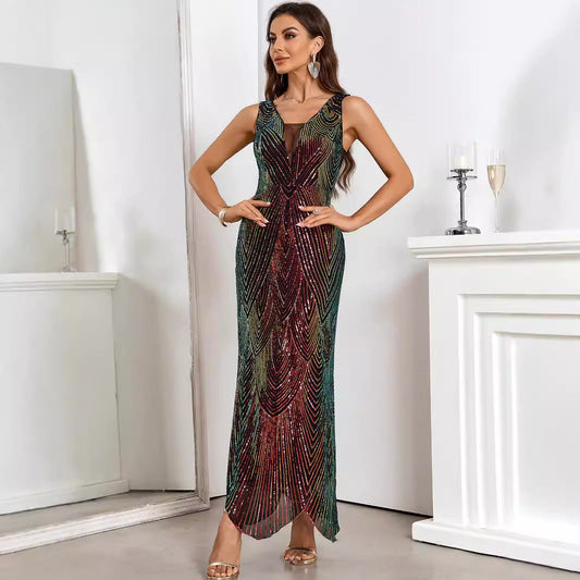 Retro Sequ Dress Evening Dress