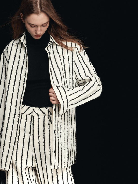 Casual Loose-Fit Striped Shirt
