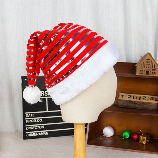 Metallic Velvet Striped Christmas Hat