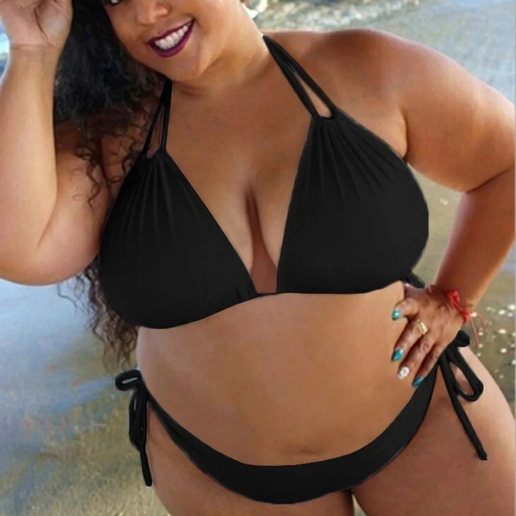 FashionSierra - 2024 Flattering High Cut Sexy Lace Up Plus Size Swimsuits
