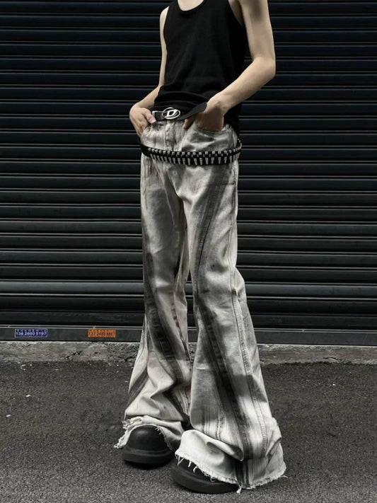 Dull Gothic Arch Flare Denim Pant GRAY / S