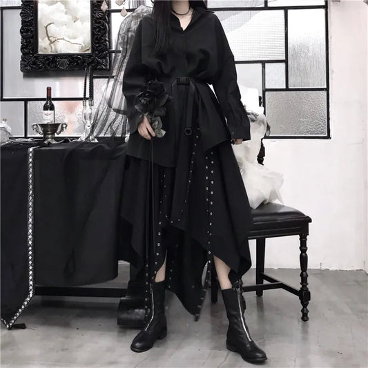 Steampunk Victorian Gothic Skirt black / One size