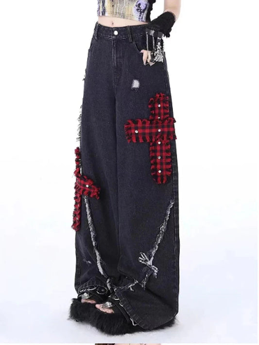 Dark Medieval Y2K Loose Denim Trouser