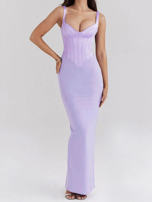 Satin Camisole Sleeveless Bodycon Long Dress