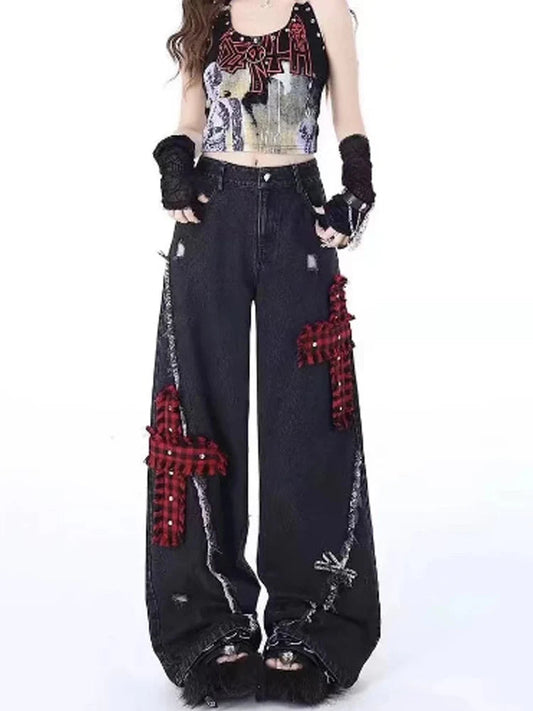 Dark Medieval Y2K Loose Denim Trouser Black / S