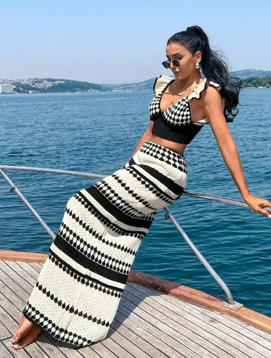 Striped Knit Two-Piece Set