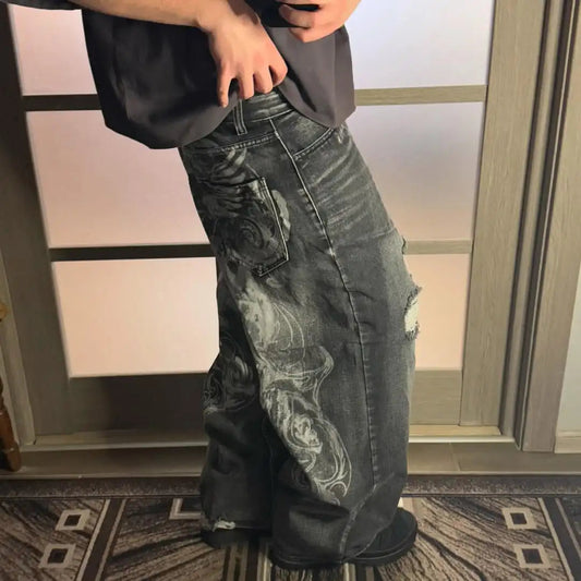 Vintage Gothic High-Waisted Torn Trouser black / S