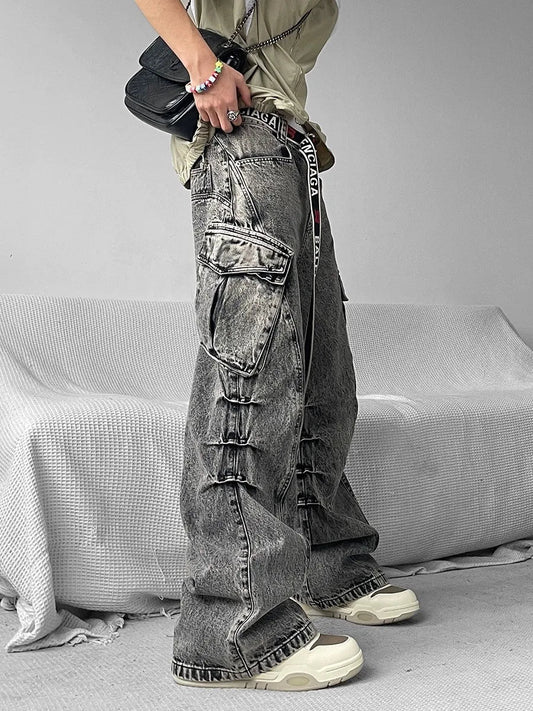 Dull Gothic Loose Cargo Pant GRAY / S