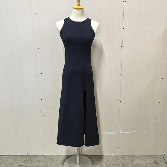 Knit Slit Solid High Waisted Vacation Dresses
