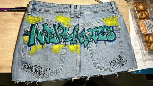 Graphic Blue Jean Short blue / S