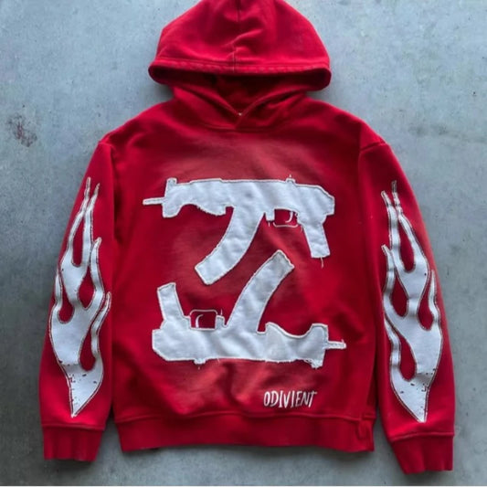 Printed Gothic Streetwear Hoodie