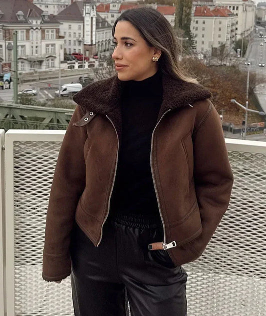 Turn Down Collar Reversible Jacket
