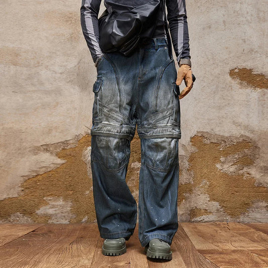 Vintage Gothic Multi-Pocket Denim Trouser Blue / 28